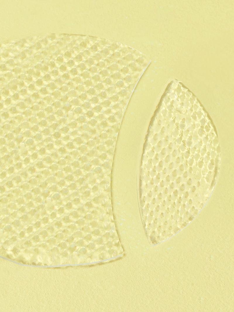 Close-up of snail mucin hydrogel gel eye patches